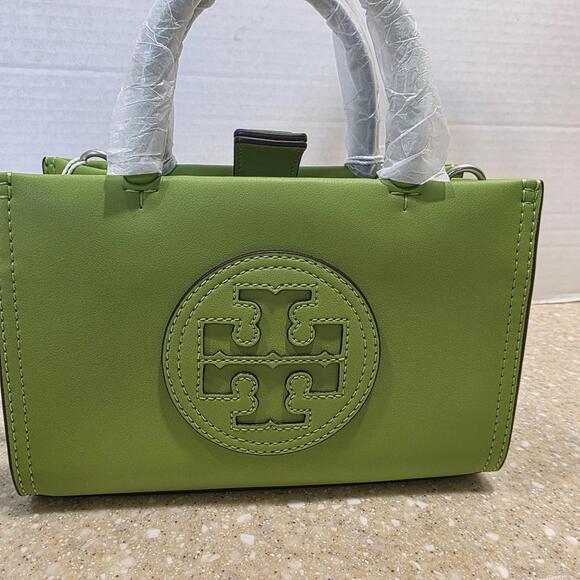 Tory Burch Mini Ella Bio Tote bag "Wheatgrass" green color New - Picture 2 of 10